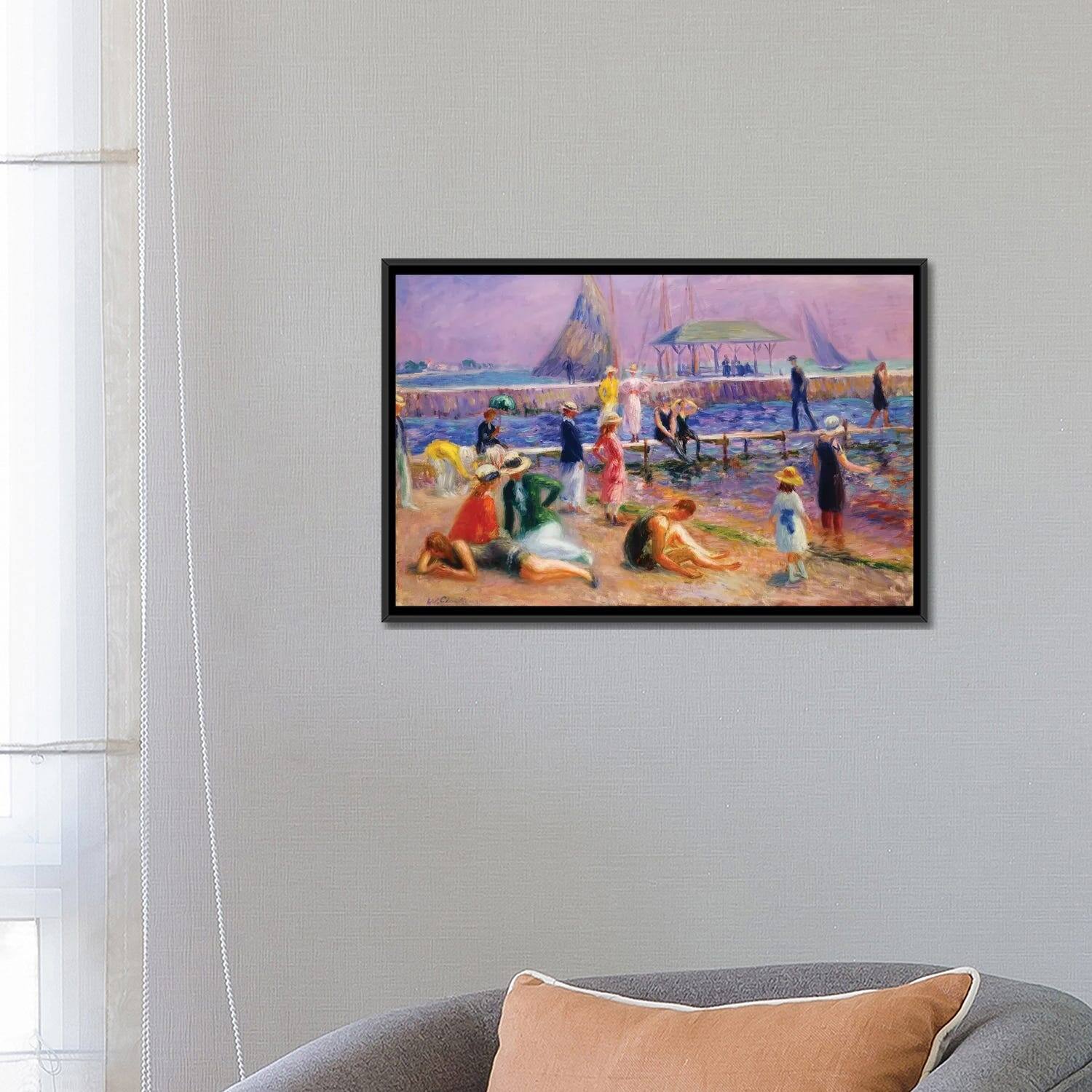 iCanvas "Town Pier Blue Point, Long Island, " by William James